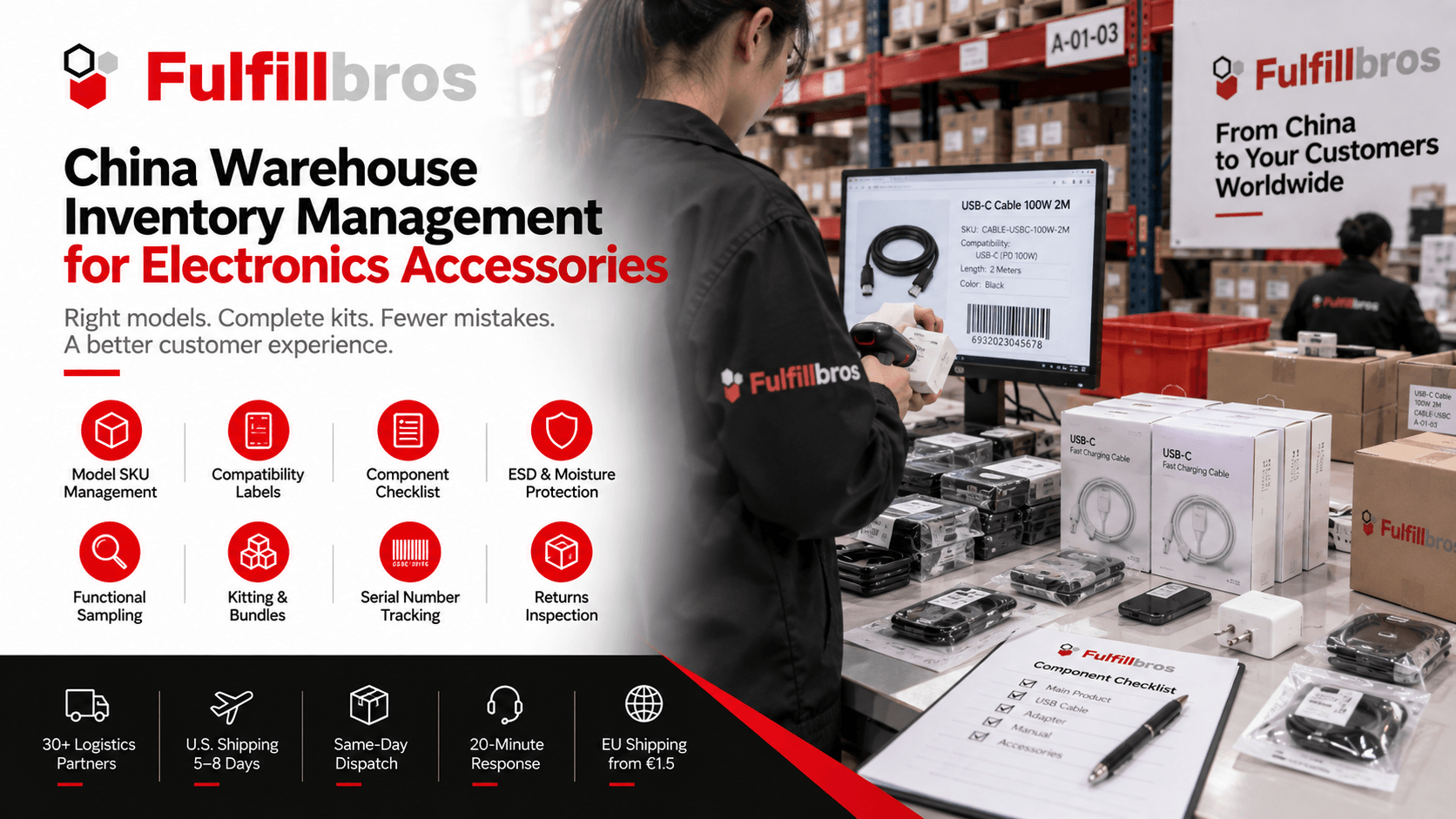 China Warehouse Inventory Management for Electronics Accessories