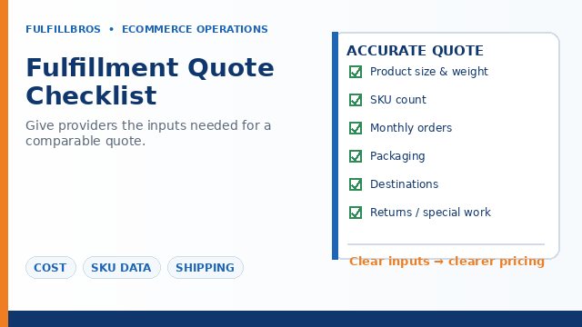 What Information Does a Fulfillment Provider Need for an Accurate Quote?