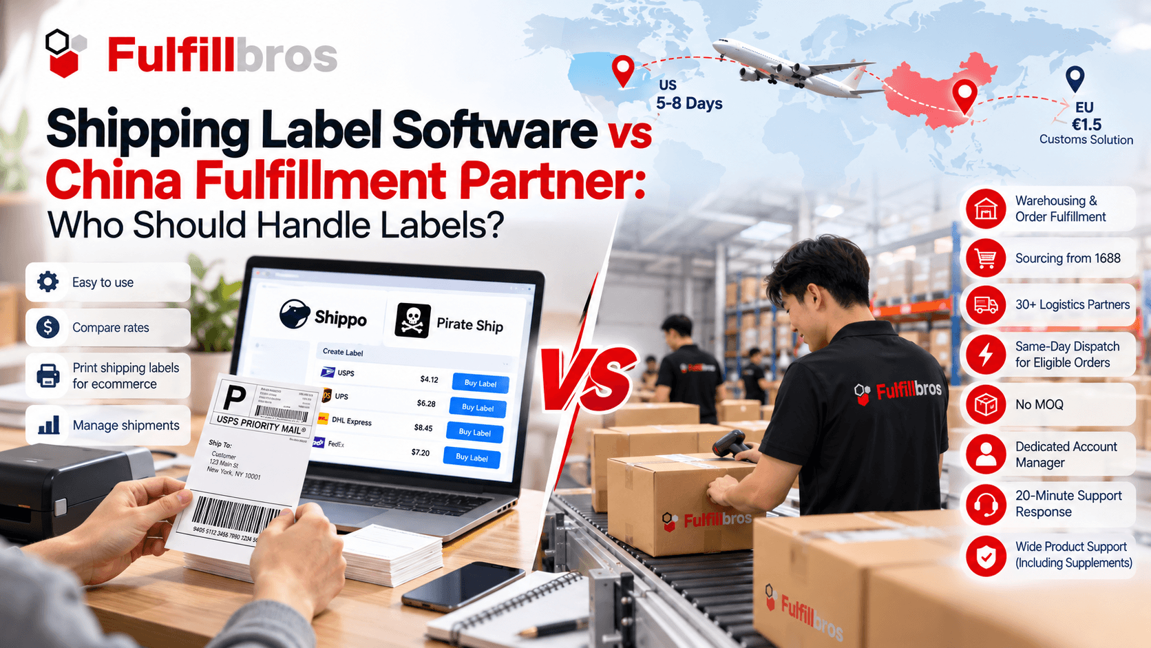 Shipping Label Software vs China Fulfillment Partner: Who Should Handle Labels?